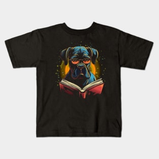 Boxer Reads Book Kids T-Shirt